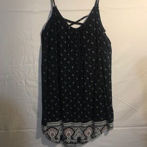 Navy with White and Pink Designed shirt